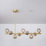 Contemporary Linear Glass Globe Island Pendant Light Image - 21