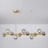 Contemporary Linear Glass Globe Island Pendant Light Image - 22