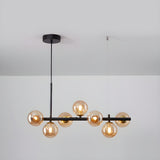 Contemporary Linear Glass Globe Island Pendant Light Image - 23