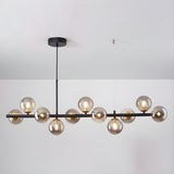 Contemporary Linear Glass Globe Island Pendant Light Image - 28