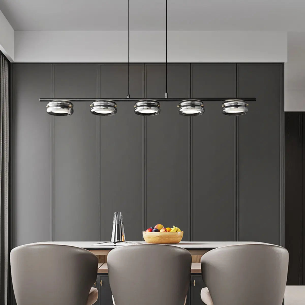 Modern 5-Light Linear Dining Island Pendant Light Image - 1