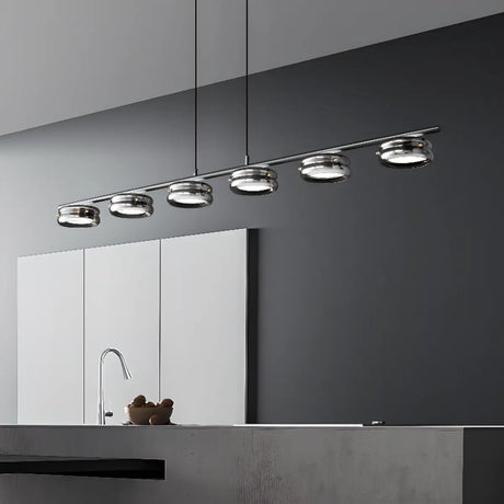 Modern 5-Light Linear Dining Island Pendant Light Image - 2