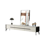 Contemporary Living Room Stone Rectangular TV Stand Image - 5