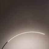 Contemporary Living Room White Arc LED Floor Lamp Image - 11