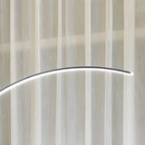 Contemporary Living Room White Arc LED Floor Lamp Image - 12