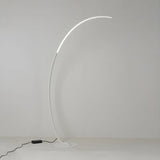 Contemporary Living Room White Arc LED Floor Lamp Image - 9