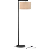 Contemporary Metal and Fabric Cylinder LED Floor Lamp Image - 2