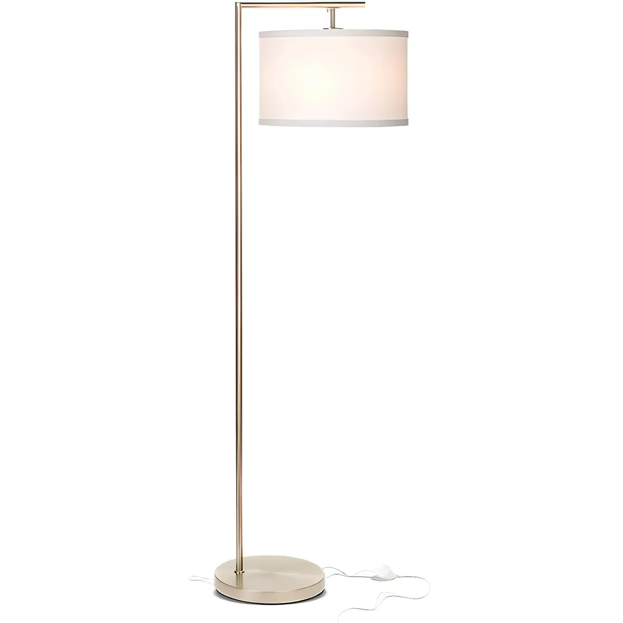 Contemporary Metal and Fabric Cylinder LED Floor Lamp Image - 4