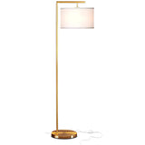 Contemporary Metal and Fabric Cylinder LED Floor Lamp Image - 5