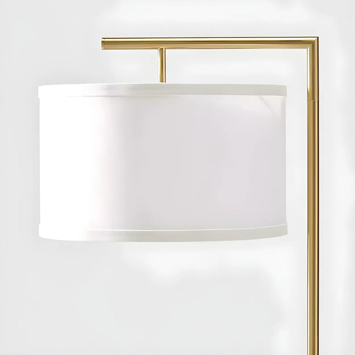 Contemporary Metal and Fabric Cylinder LED Floor Lamp Image - 9