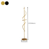 Contemporary Metal Black Spiral LED Floor Lamp Image - 16