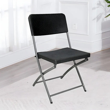 Contemporary Metal Frame Armless Gray Office Chair Image - 2