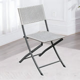 Contemporary Metal Frame Armless Gray Office Chair Image - 23