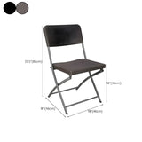 Contemporary Metal Frame Armless Gray Office Chair Image - 27