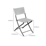 Contemporary Metal Frame Armless Gray Office Chair Image - 28