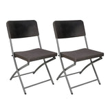 Contemporary Metal Frame Armless Gray Office Chair Image - 6