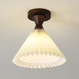 Contemporary Mini Cone Fabric Semi-Flush Mount Light Image - 10