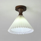 Contemporary Mini Cone Fabric Semi-Flush Mount Light Image - 3