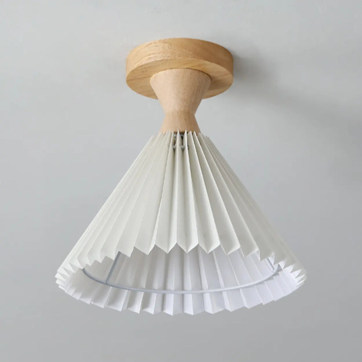 Contemporary Mini Cone Fabric Semi-Flush Mount Light Image - 7