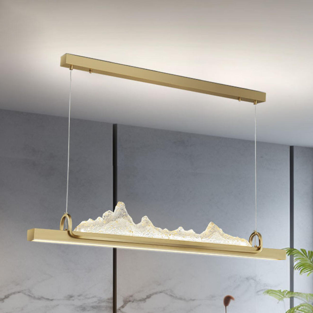 Contemporary Mountain Design Island Pendant Light Image - 2