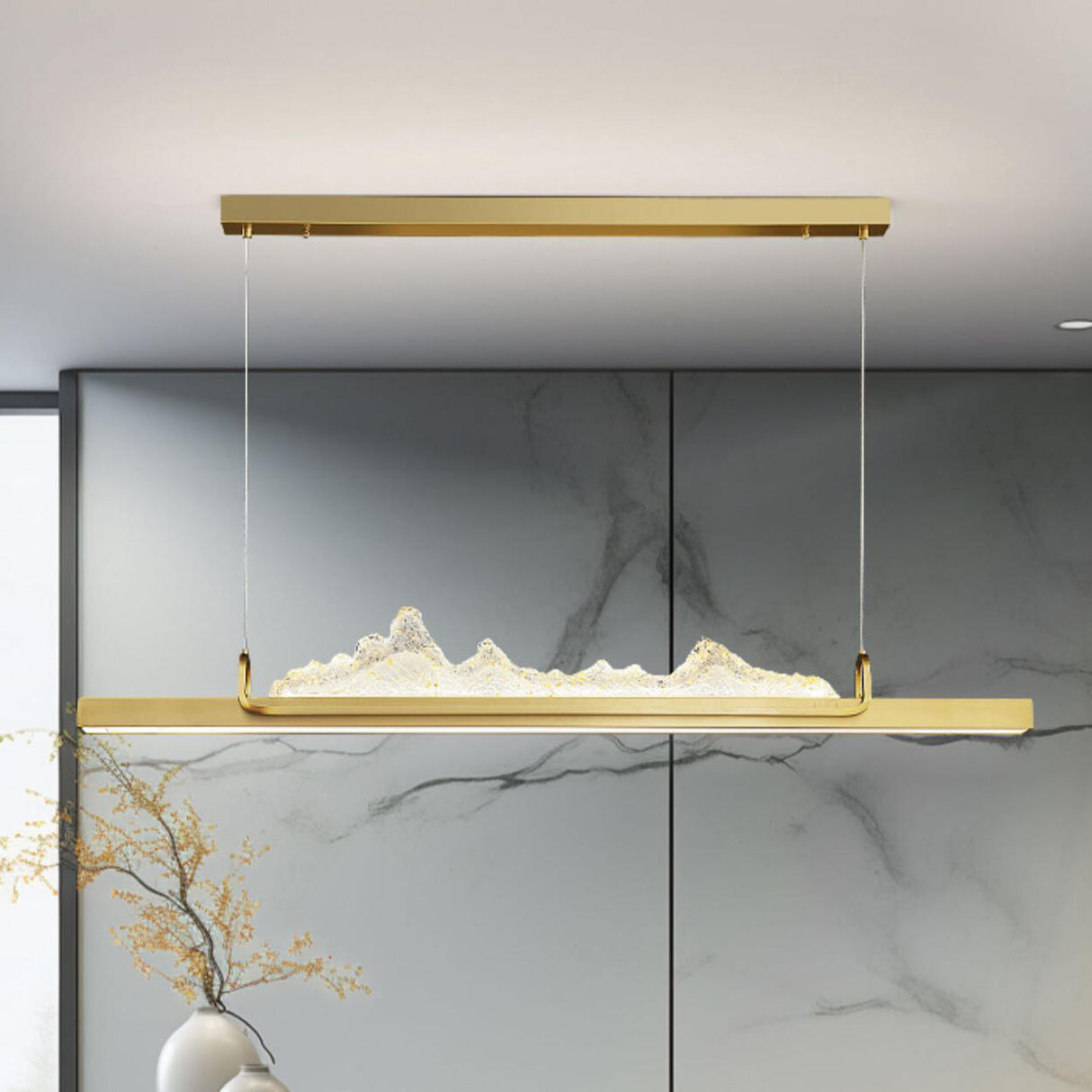 Contemporary Mountain Design Island Pendant Light Image - 4