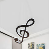 Contemporary Music Note Crystal Pendant Light Chandelier Image - 2