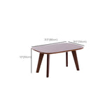 Contemporary Natural Rubberwood Oval Small Writing Desk Image - 20