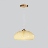 Contemporary Orange Pumpkin Glass Dome Pendant Light Image - 4