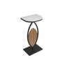 Contemporary Oval Base Metal Black Stone Top Plant Stand Image - 7