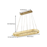 Luxury Gold Oval Crystal Island Chandelier Light #size