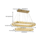 Luxury Gold Oval Crystal Island Chandelier Light Image - 15