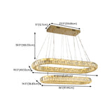 Luxury Gold Oval Crystal Island Chandelier Light Image - 17