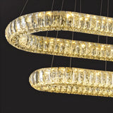 Luxury Gold Oval Crystal Island Chandelier Light Image - 6