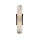 Contemporary Oval Gold Marble Wall Mounted Light Image - 8