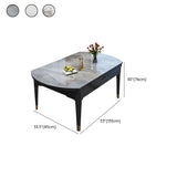 Contemporary Oval Stone Marble Dining Table Extendable Gray Image - 13