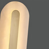 Contemporary Oval Stone White Alabaster Bedroom Wall Sconce Image - 13