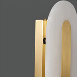 Contemporary Oval Stone White Alabaster Bedroom Wall Sconce Image - 14