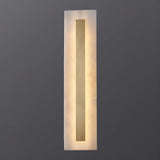 Contemporary Oval Stone White Alabaster Bedroom Wall Sconce Image - 19