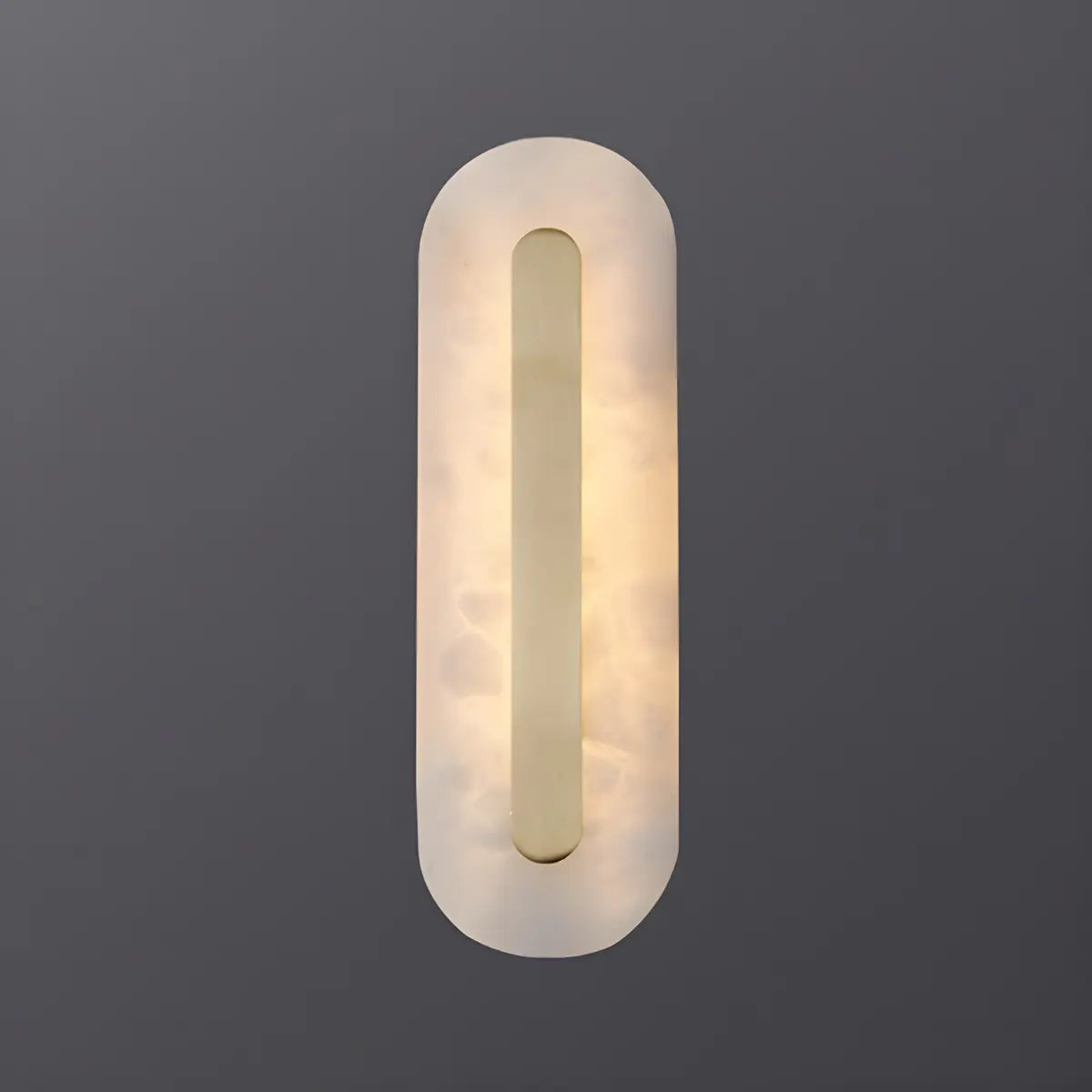 Contemporary Oval Stone White Alabaster Bedroom Wall Sconce Image - 2