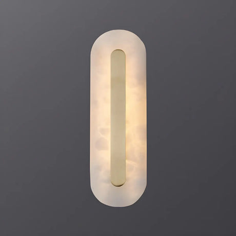 Contemporary Oval Stone White Alabaster Bedroom Wall Sconce Image - 2