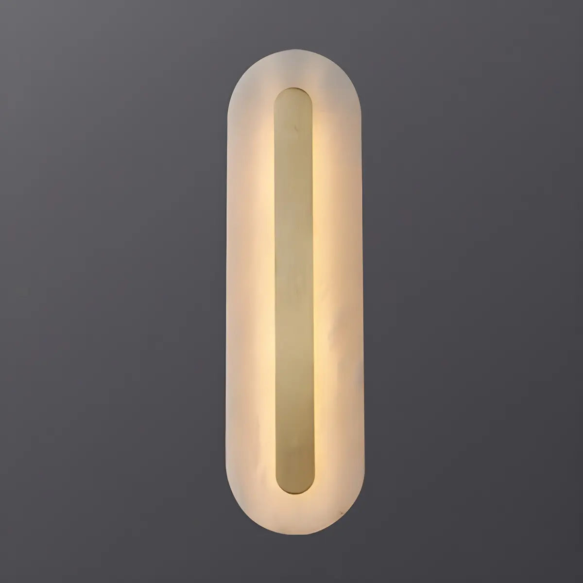 Contemporary Oval Stone White Alabaster Bedroom Wall Sconce Image - 20