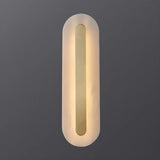 Contemporary Oval Stone White Alabaster Bedroom Wall Sconce Image - 20