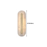 Contemporary Oval Stone White Alabaster Bedroom Wall Sconce #size