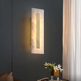 Contemporary Oval Stone White Alabaster Bedroom Wall Sconce Image - 5