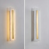 Contemporary Oval Stone White Alabaster Bedroom Wall Sconce Image - 8