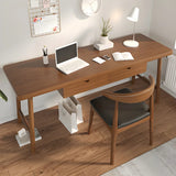 Contemporary Pine Wood Drawers H-Shape Writing Desk Image - 1