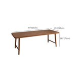 Contemporary Pine Wood Drawers H-Shape Writing Desk #size