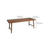 Contemporary Pine Wood Drawers H-Shape Writing Desk Image - 15