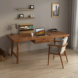 Contemporary Pine Wood Drawers H-Shape Writing Desk Image - 3