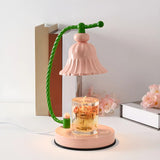 Contemporary Pink Flower Geometric Metal Table Lamp Image - 4